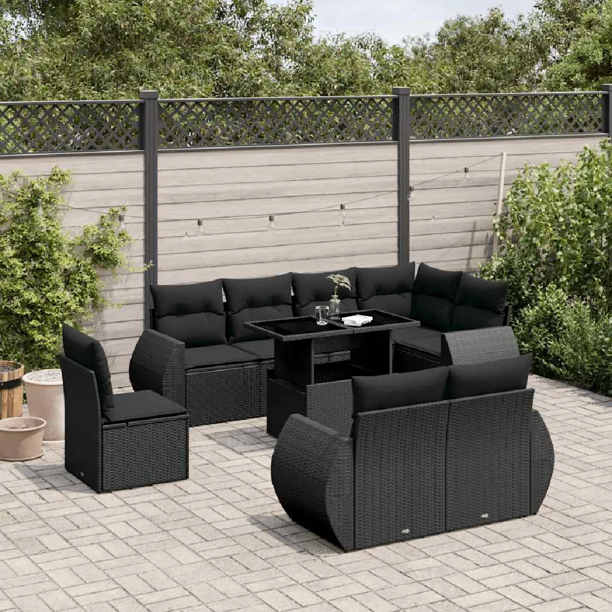 VIDAXL Ensemble de Salon de Jardin 9 pcs - vue 2