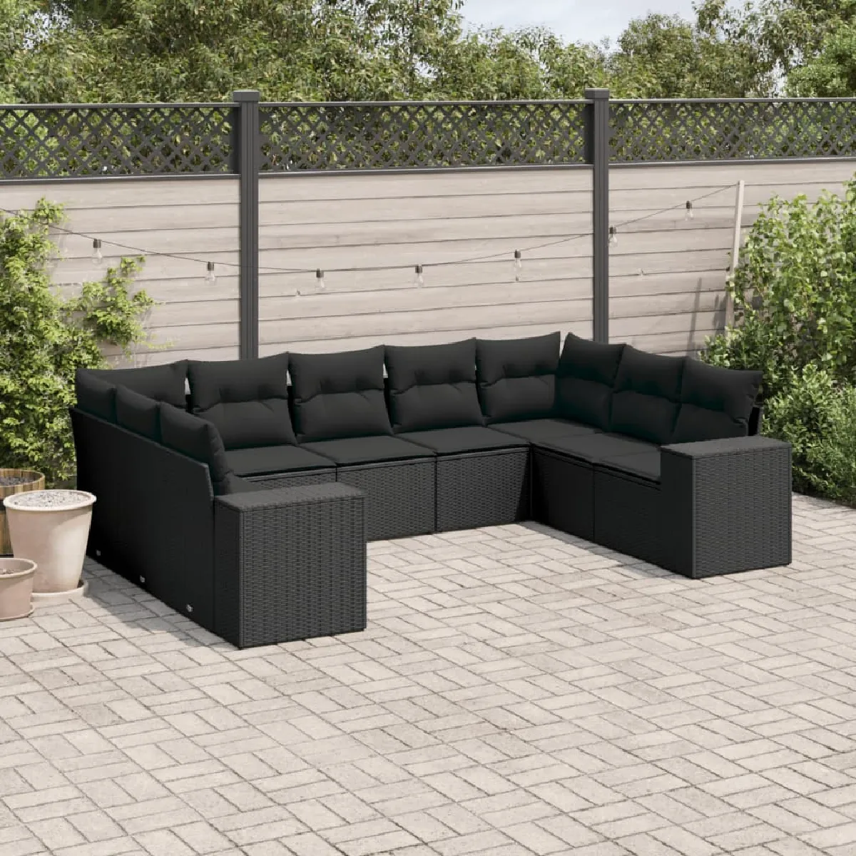 vidaXL Salon de jardin 9 pcs avec coussins - vue 9