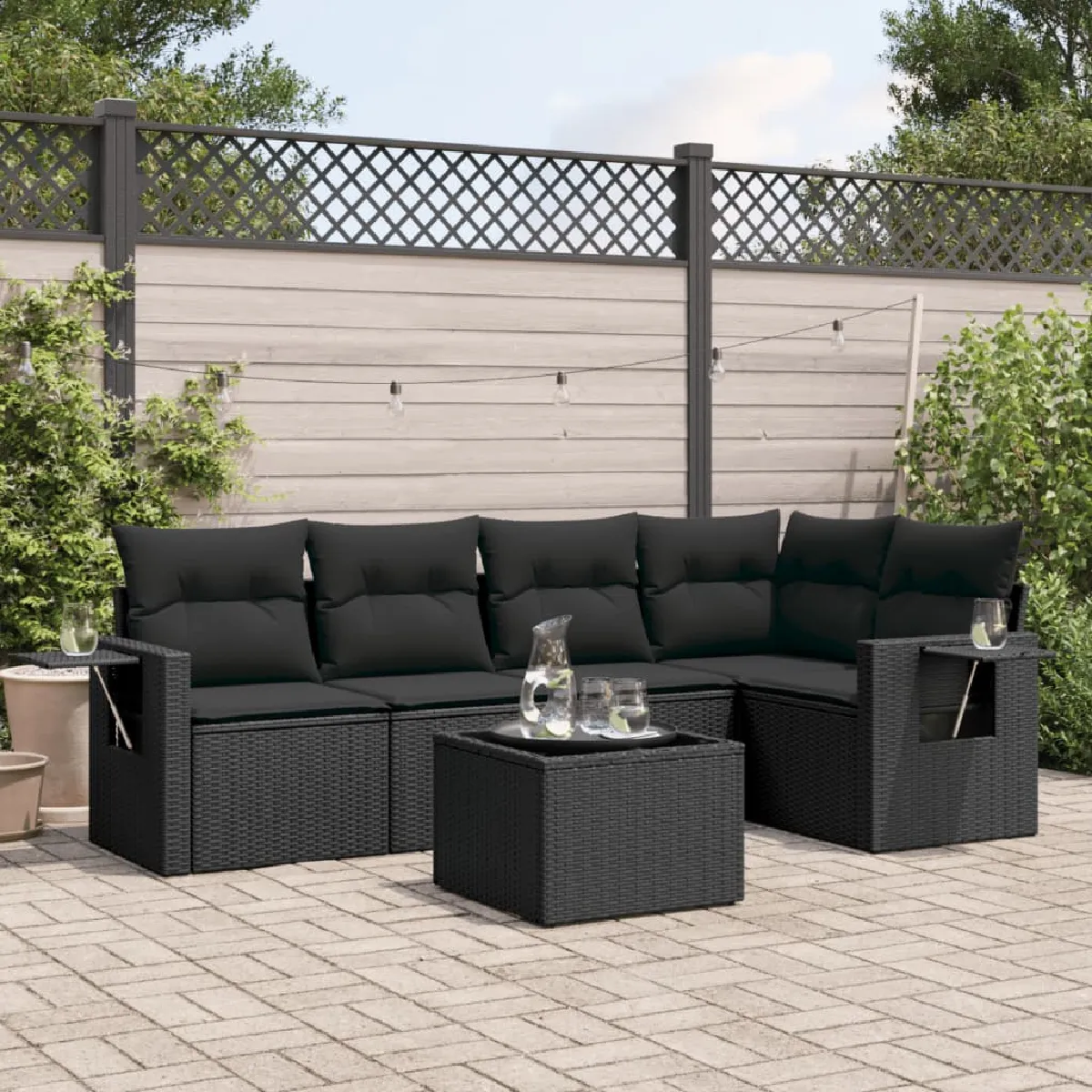 vidaXL Salon de jardin 6pcs résine tressée - vue 4