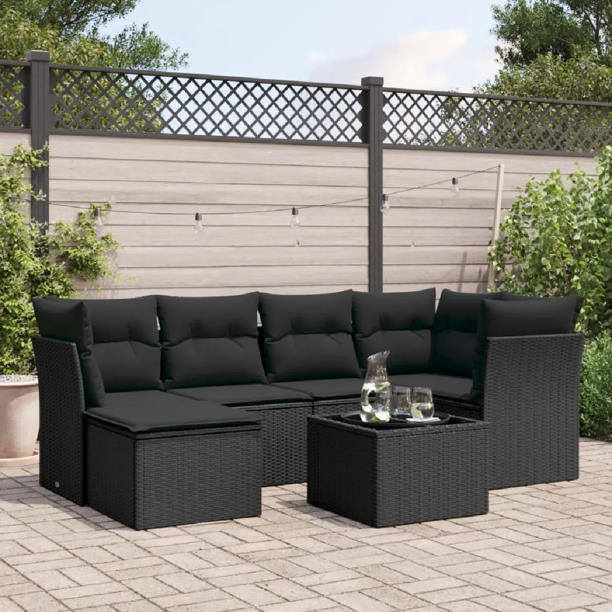 vidaXL Salon de jardin 7 pcs avec coussins - vue 8