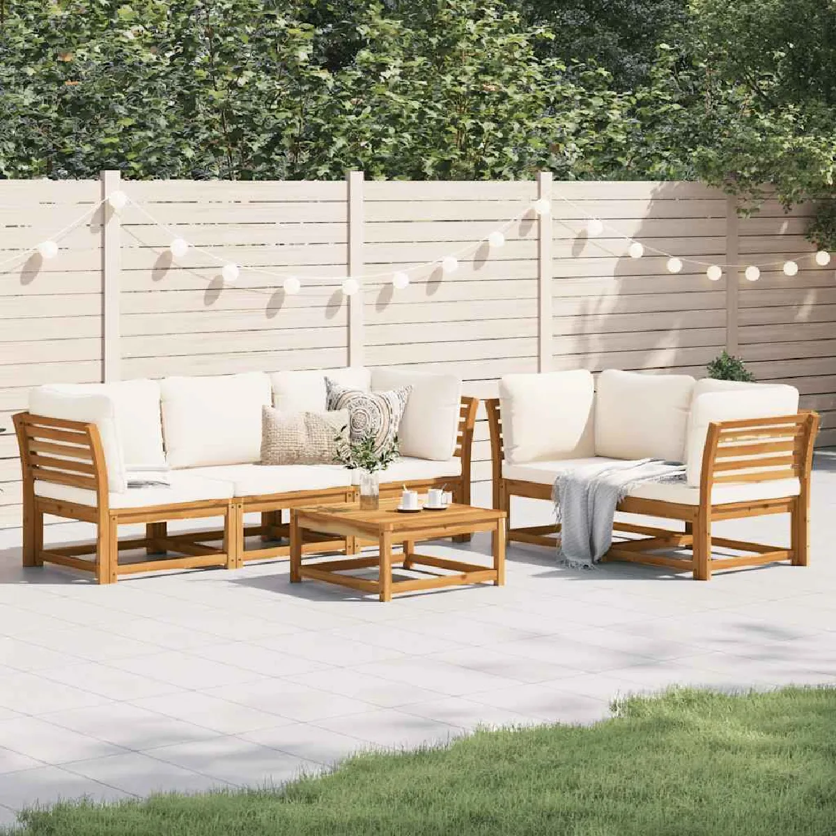 vidaXL Salon de jardin 6 pcs Bois d'acacia - vue 3