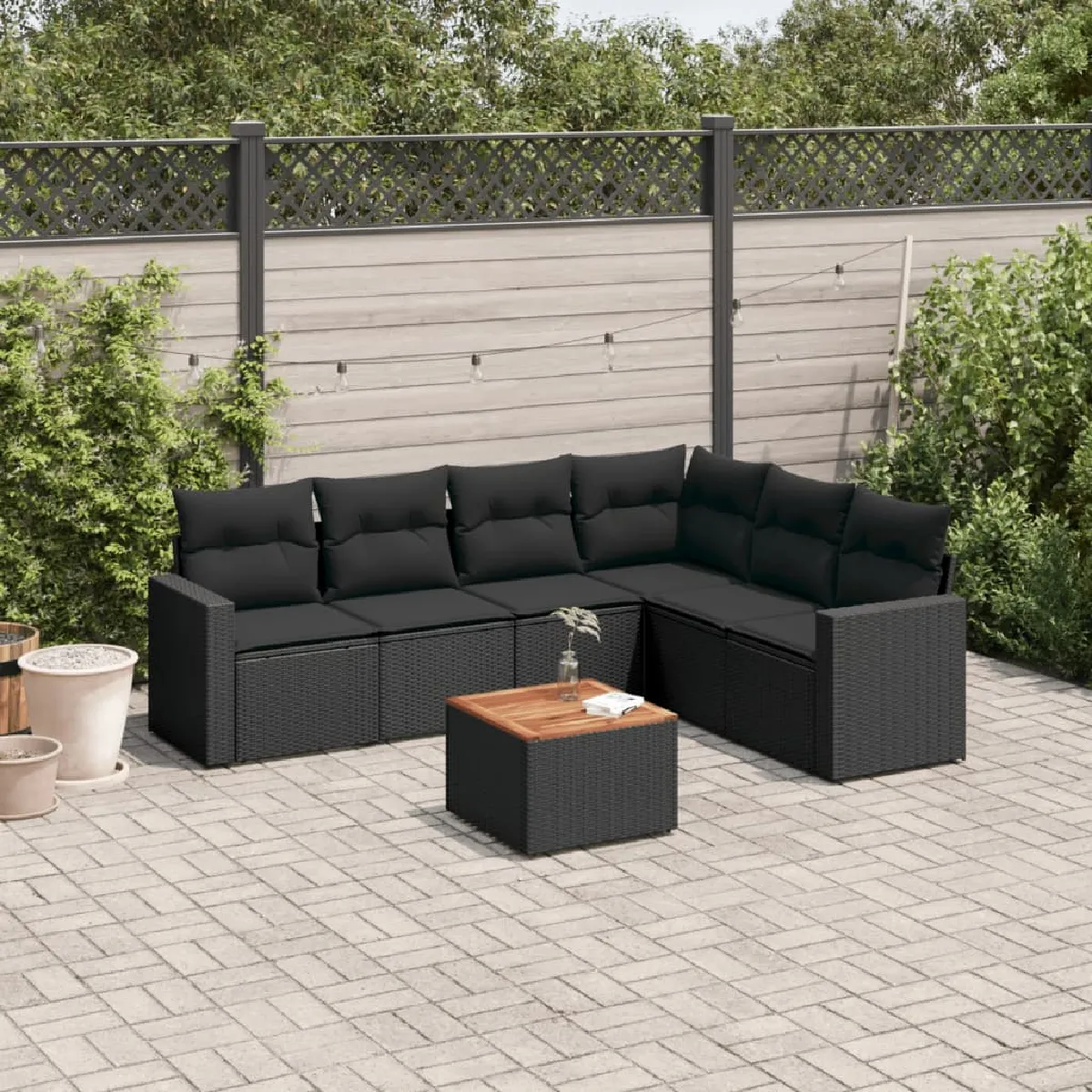 vidaXL Salon de jardin 7pcs résine tressée - vue 4