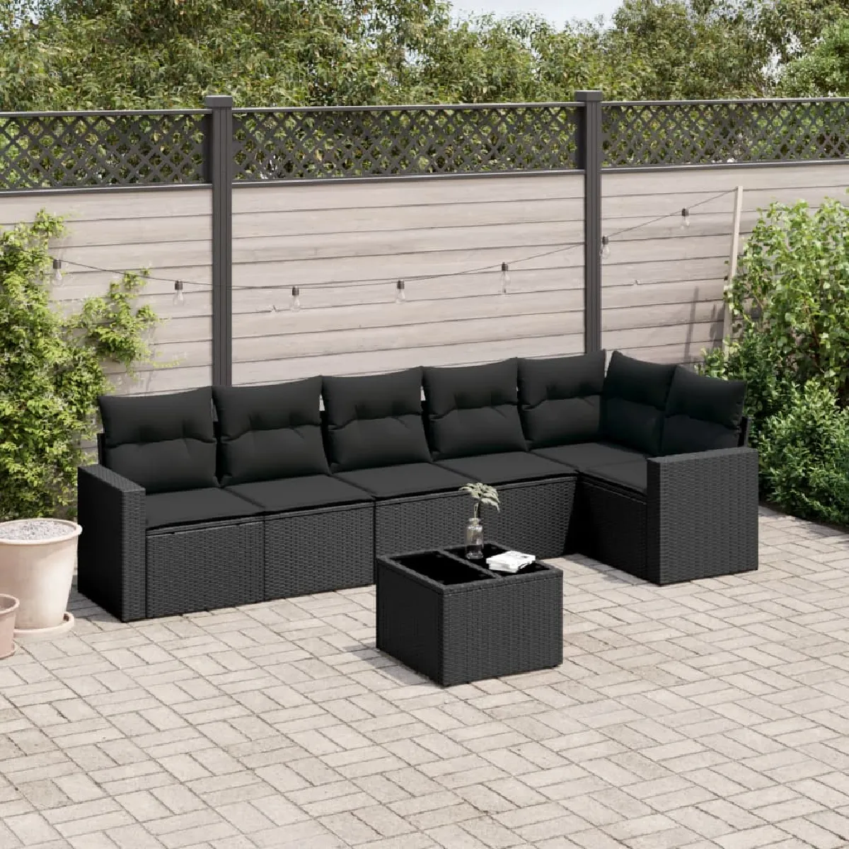 vidaXL Salon de jardin avec coussins 7 pcs - vue 5