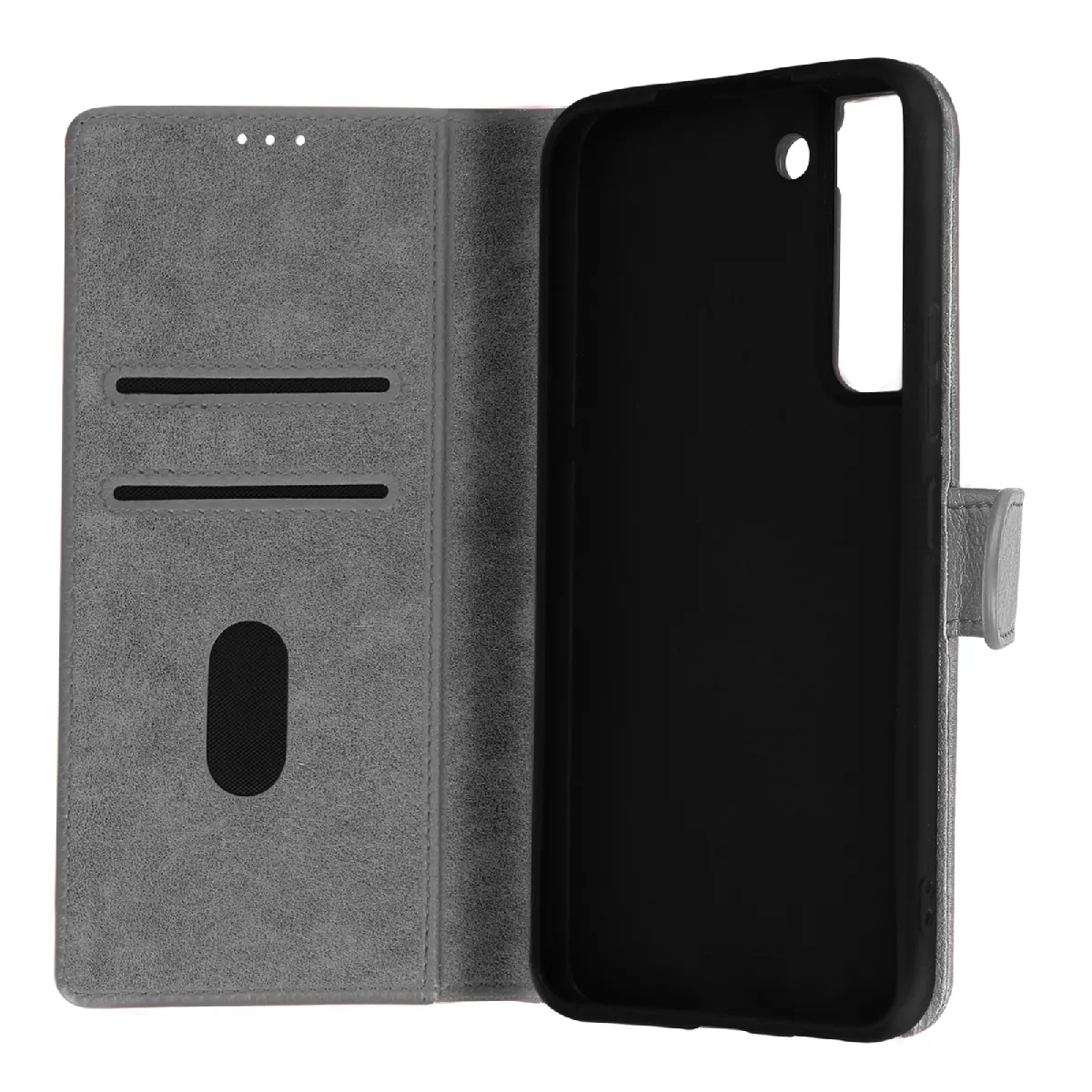 Avizar Gris Étui Pour Samsung Galaxy S22 Clapet Portefeuille Fonction Support Vidéo