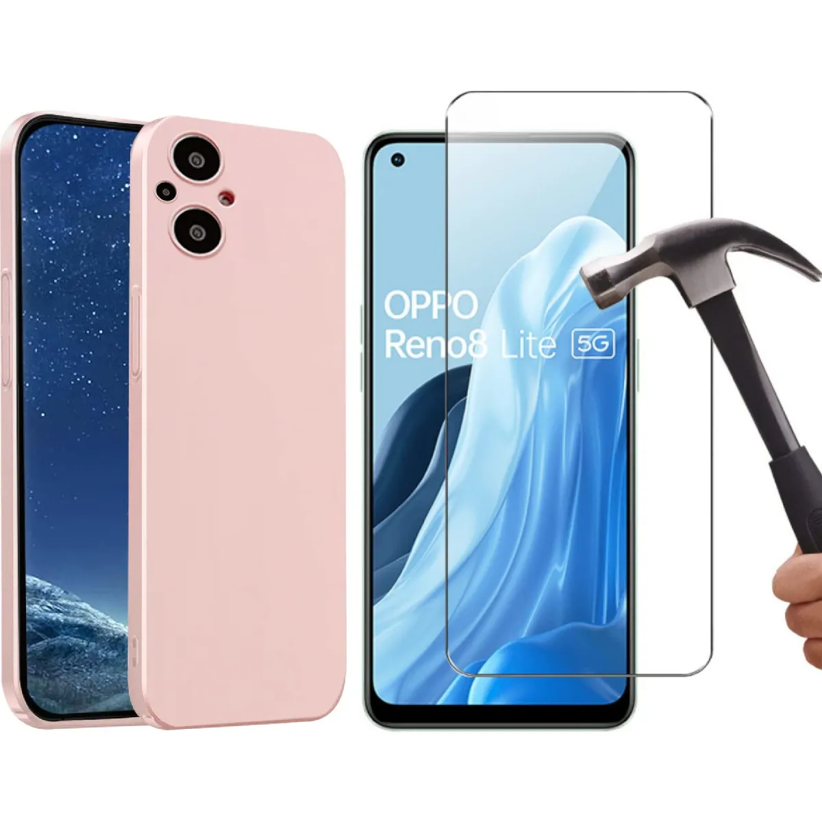 Little Boutik Rose Coque Silicone Oppo Reno 8 Lite 5G