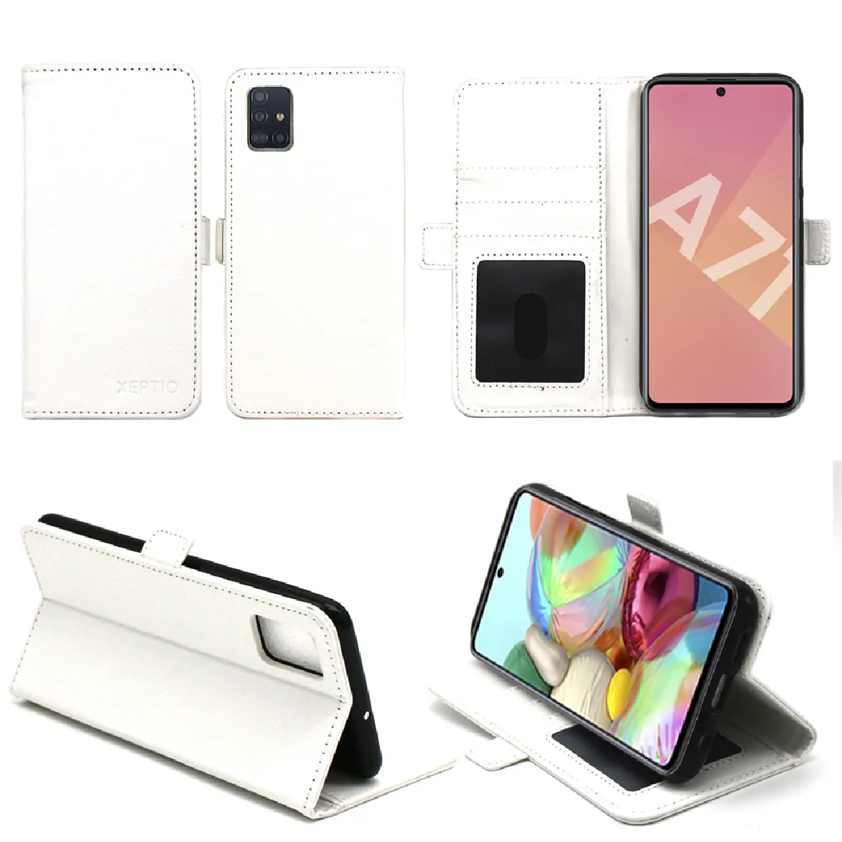 Xeptio Blanc Étui Portefeuille Samsung Galaxy A71
