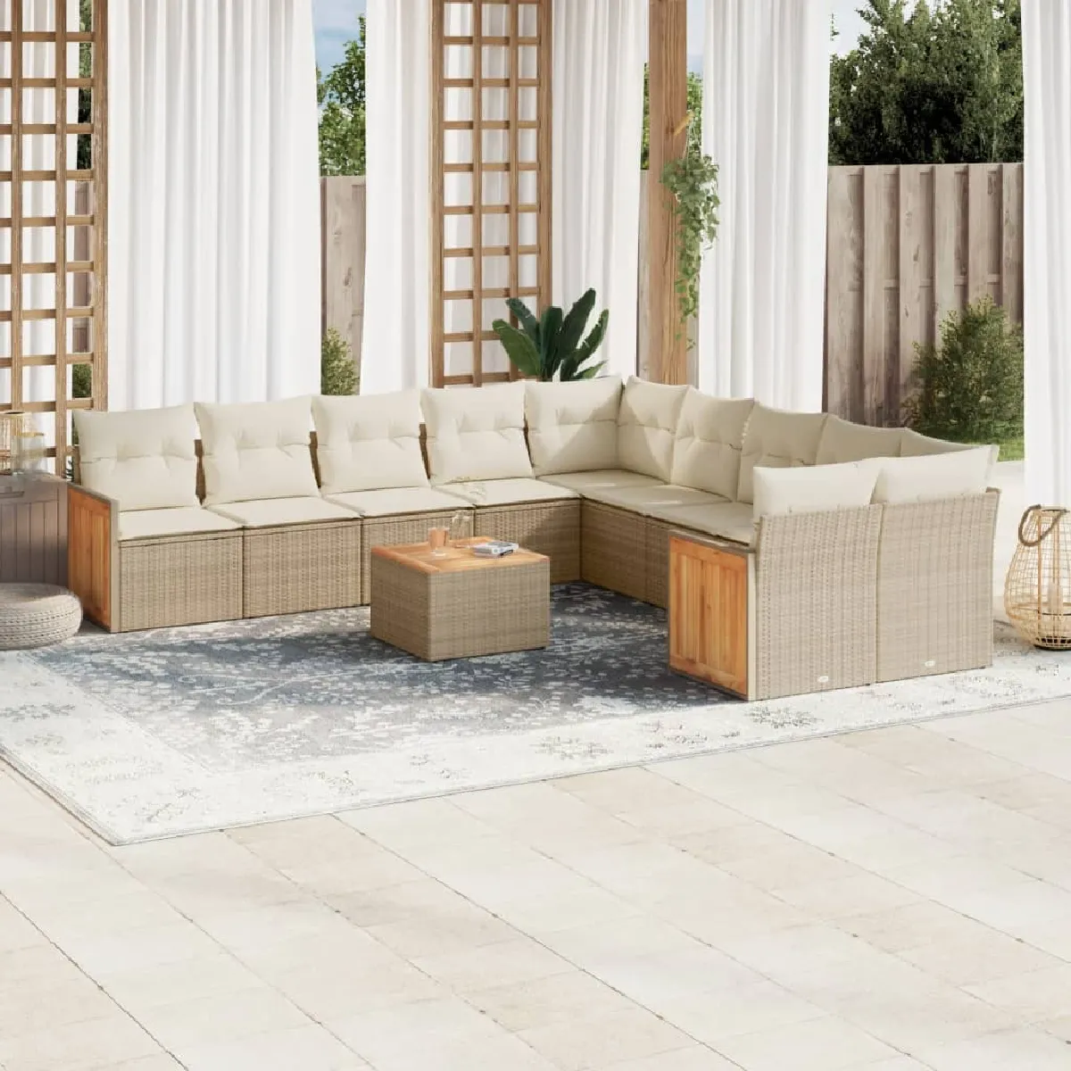 VIDA Ensemble Salon de jardin 11 pcs - vue 2