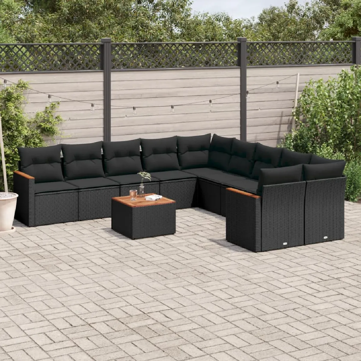 vidaXL 11 pcs Salon de Jardin Résine Tressée - vue 4