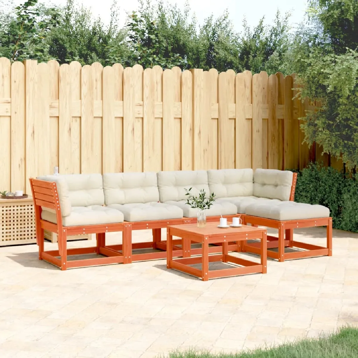 vidaXL Salon de Jardin 5 pcs Bois Pin