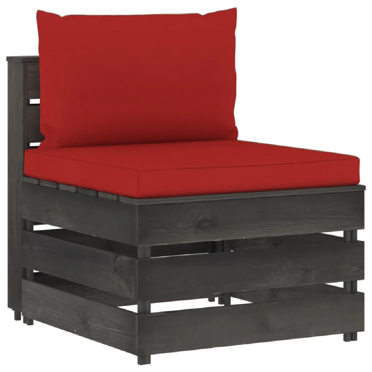 vidaXL Canapé central sectionnel Coussins bois - vue 5