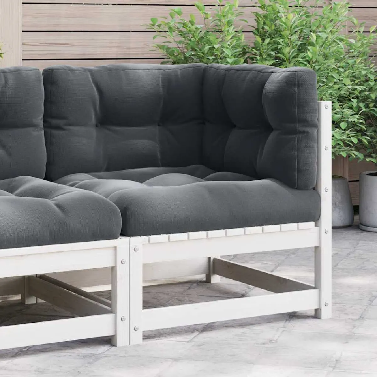 VIDAXL Canapé d'angle de jardin Bois de pin - vue 2