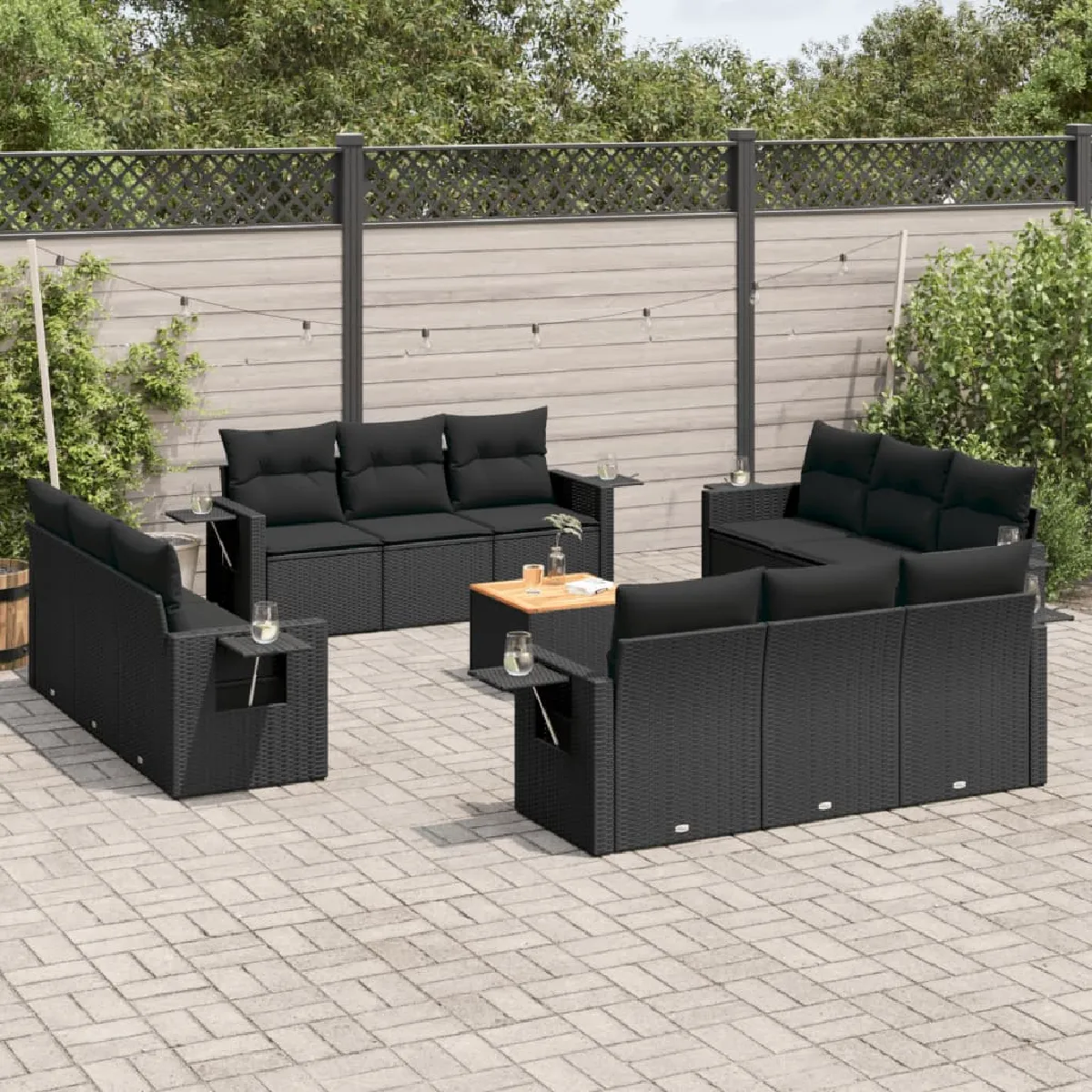 vidaXL Salon de jardin 13 pcs avec coussins - vue 4