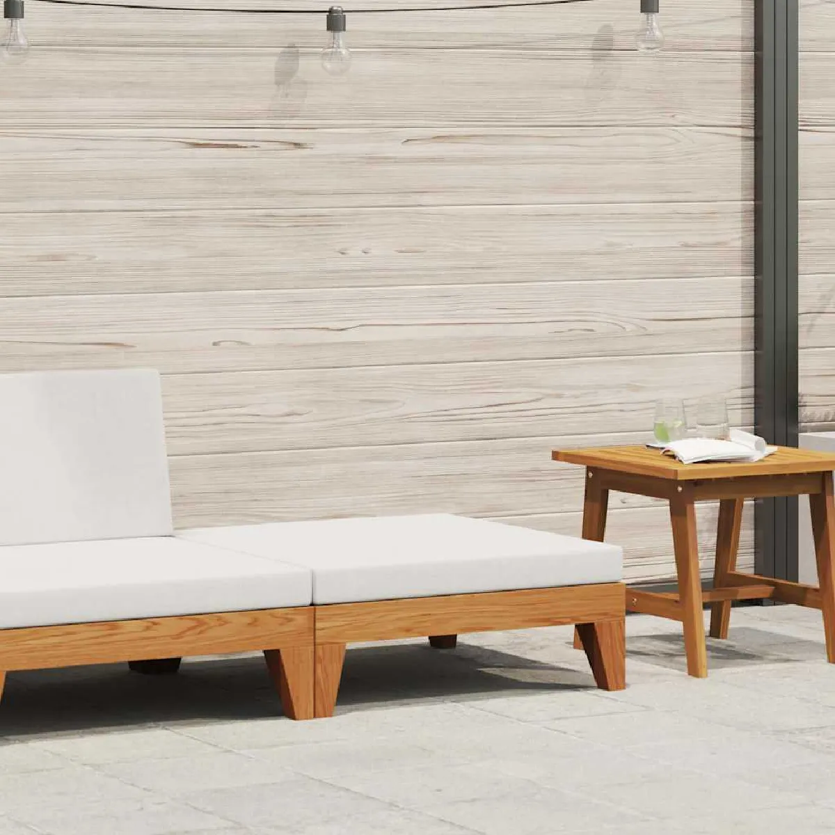 vidaXL Repose pied bois acacia