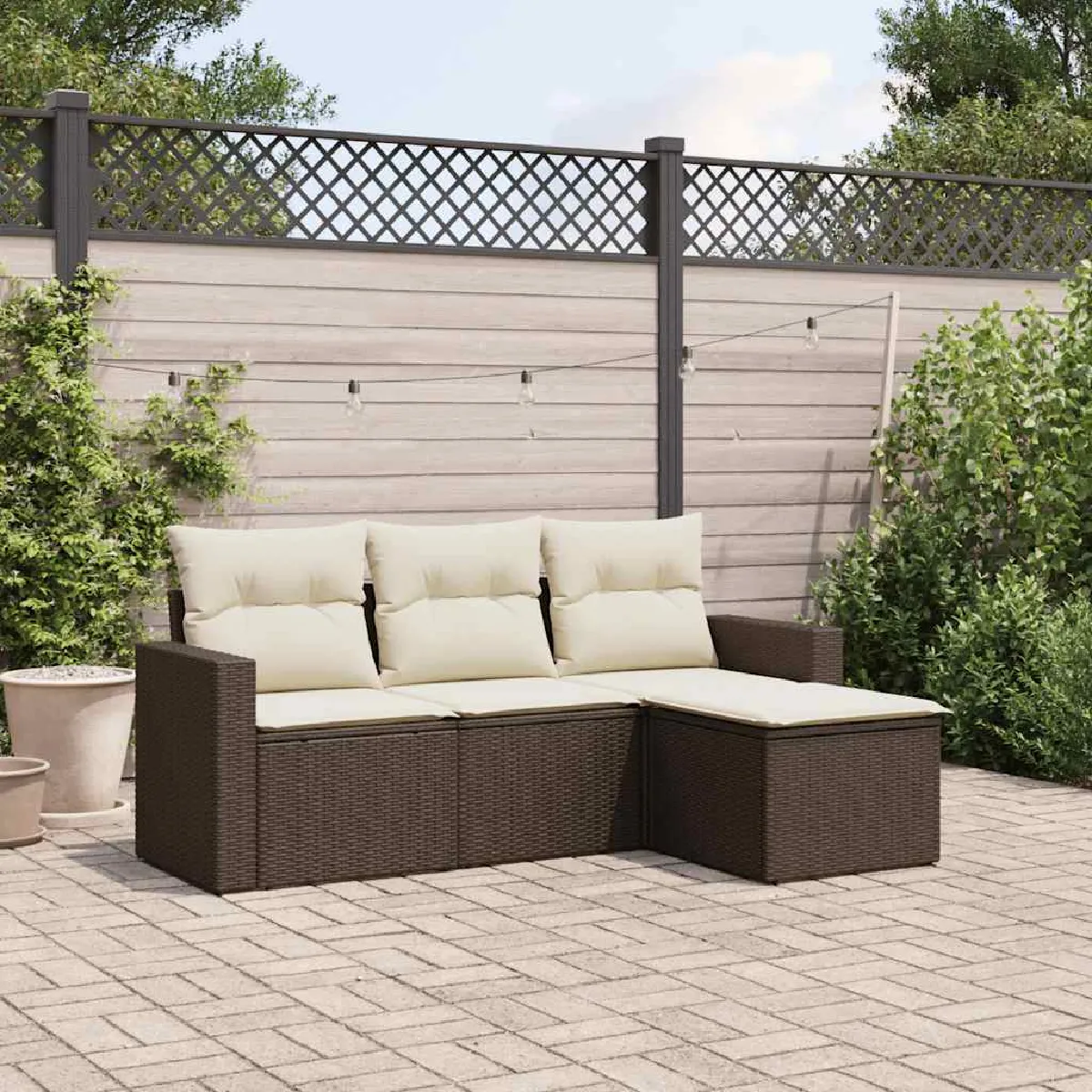 Salon de jardin vidaXL 4 pcs - vue 3