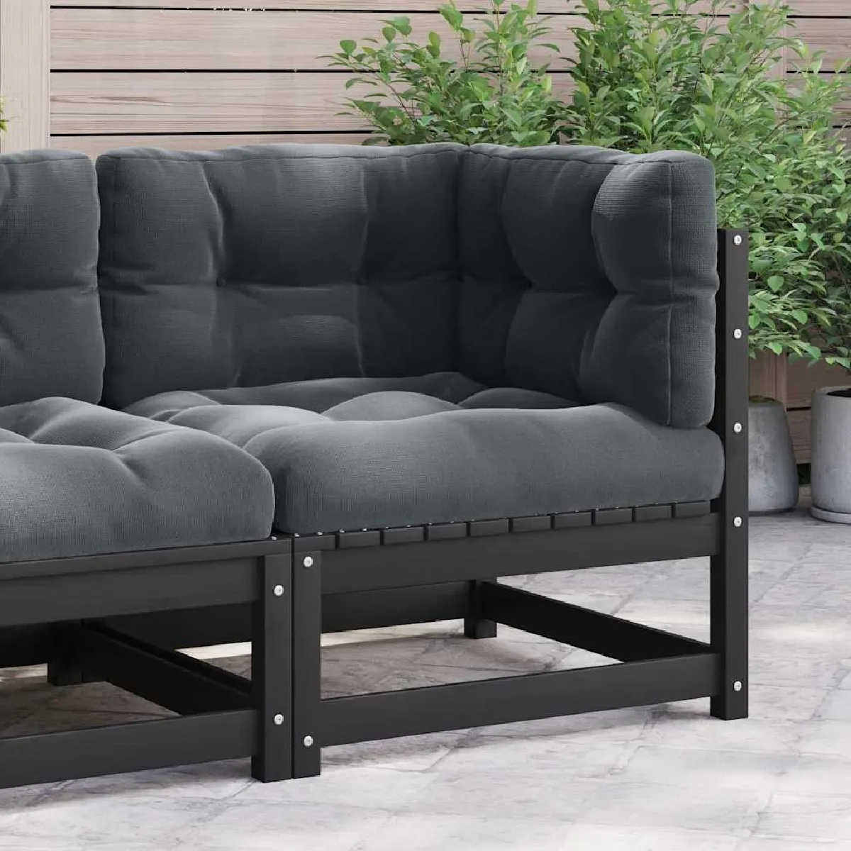 vidaXL Canapé dAngle de Jardin Siège avec Dossier Meuble de Terrasse Patio Arrière cour Balcon Extérieur Bois de 825606 - vue 4