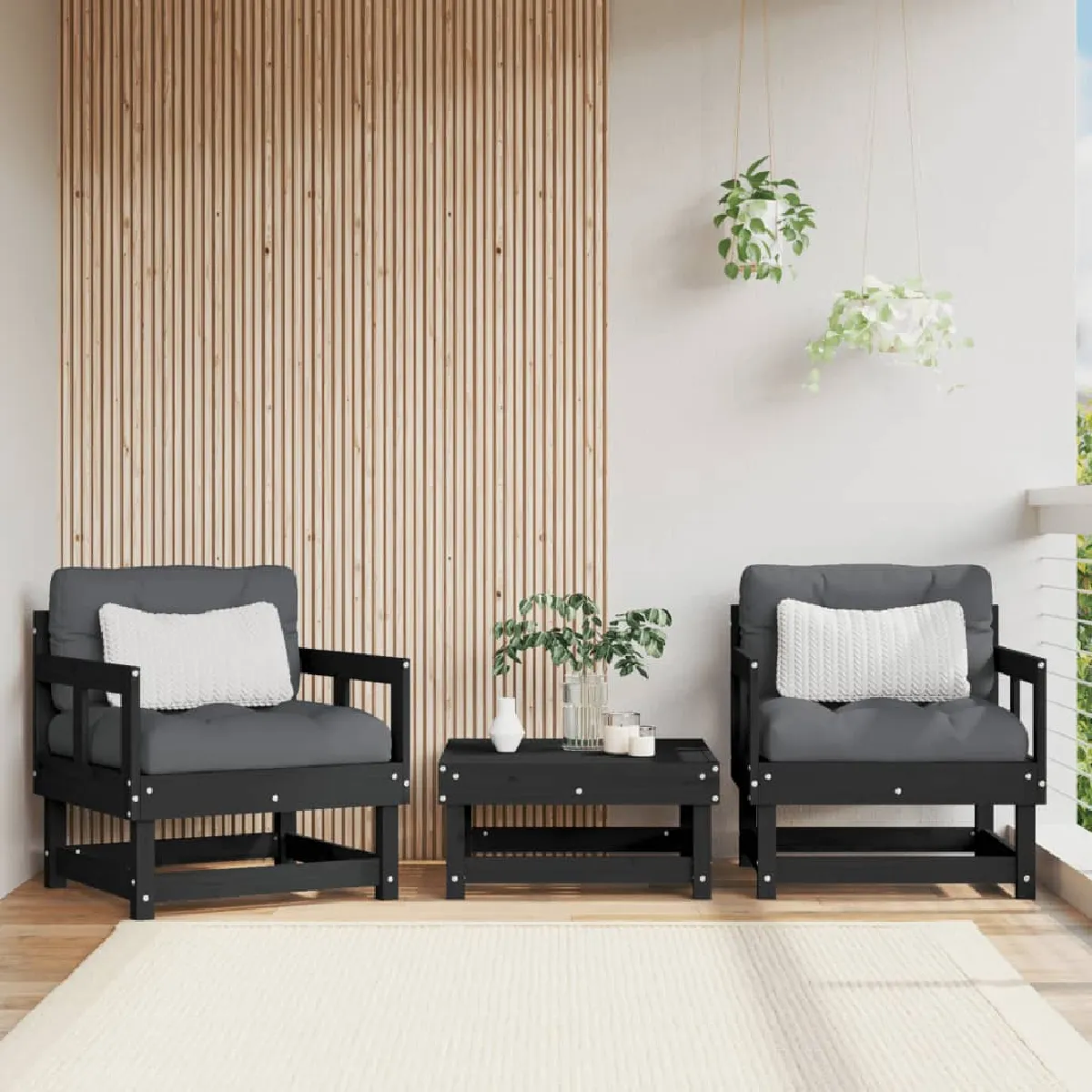 vidaXL Chaises de jardin 2 pcs bois massif de pin 825391 - vue 2