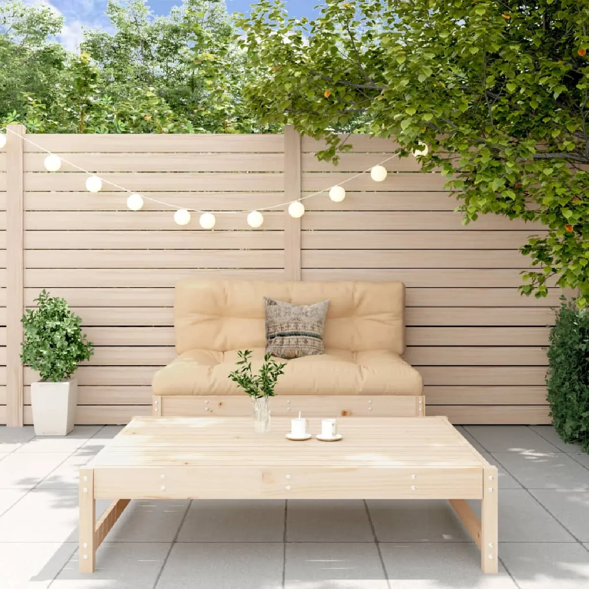 VIDAXL Salon de jardin 2 pcs Bois de pin massif - vue 2