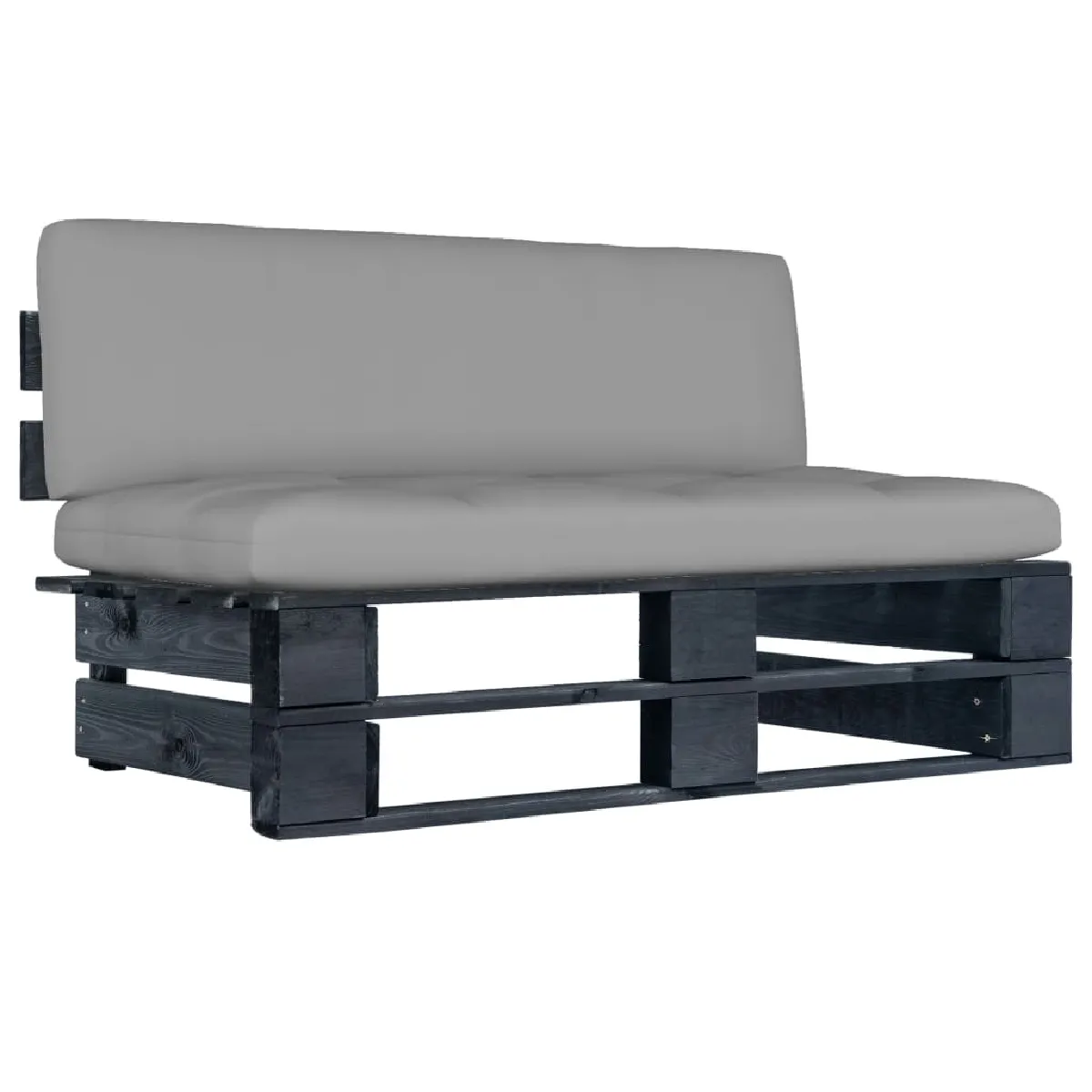 Canapé central palette de jardin bois de pin imprégné avec coussin - vue 7