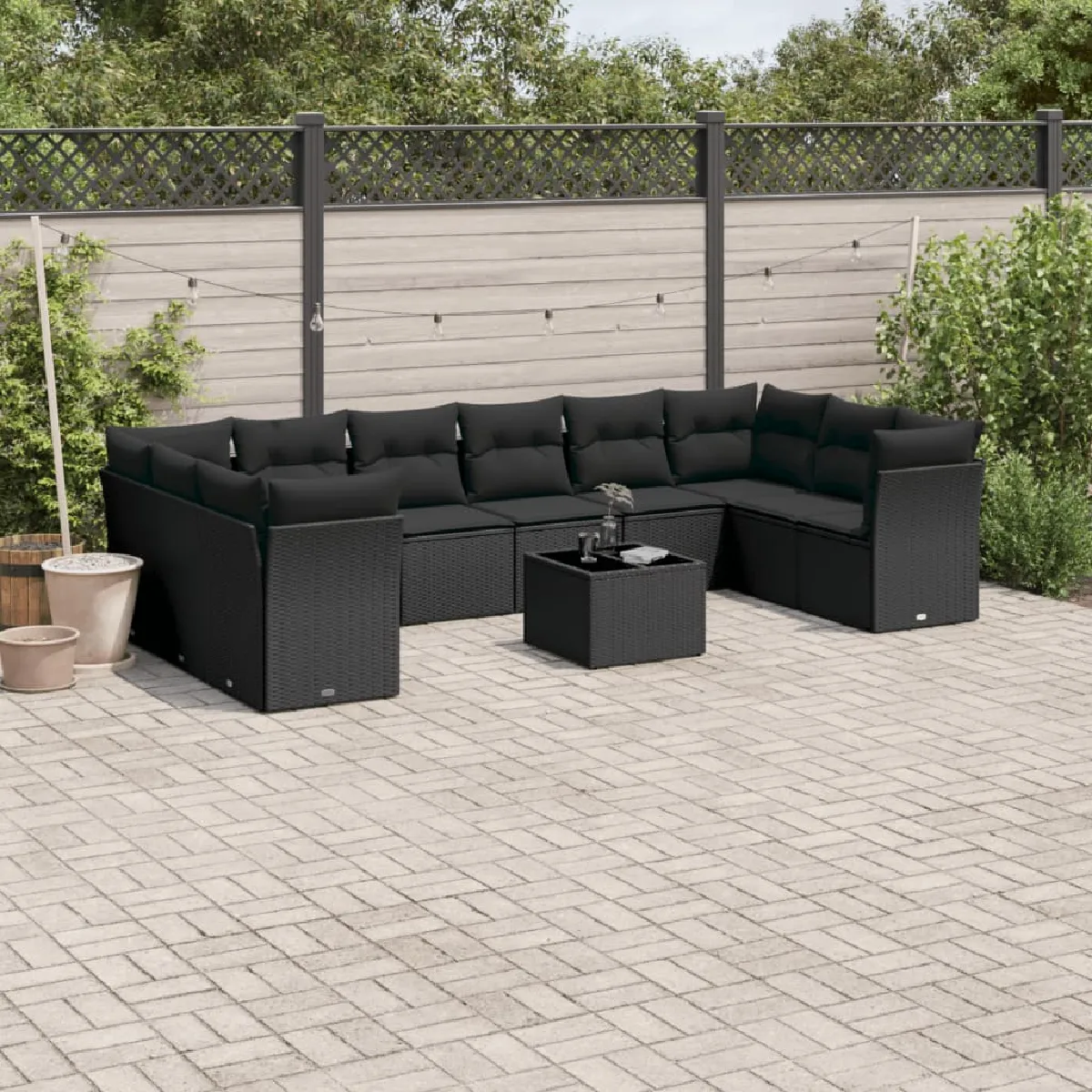 VIDAXL Ensemble Salon de Jardin 11 pcs
