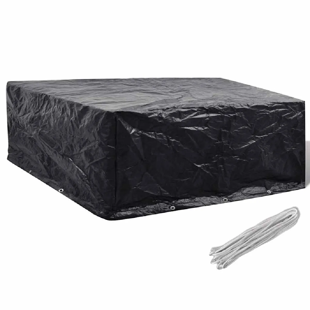 vidaXL Housse Protection Mobilier de Jardin 260x260x90 cm - Noir
