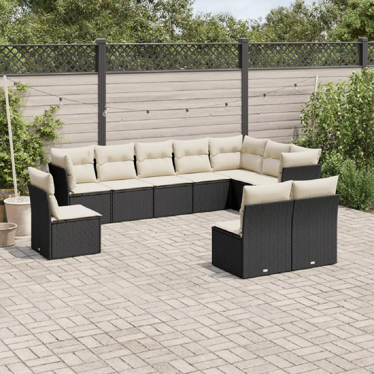 vidaXL 10 pcs salon de jardin résine tressée - vue 6