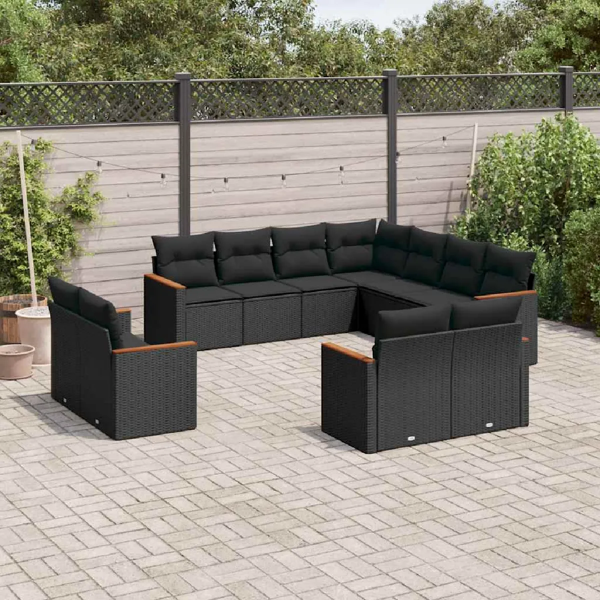 Salon de jardin vidaXL 11 pcs résine tressée - vue 5
