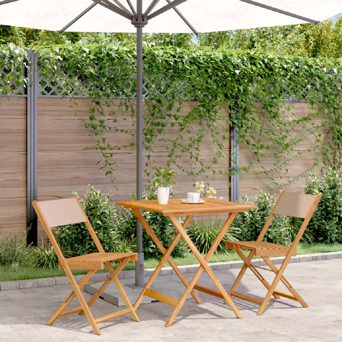 vidaXL Jeu de Bistro Balcon 3pcs Aluminium Coulé Salon de Jardin Balcon 42165 - vue 7