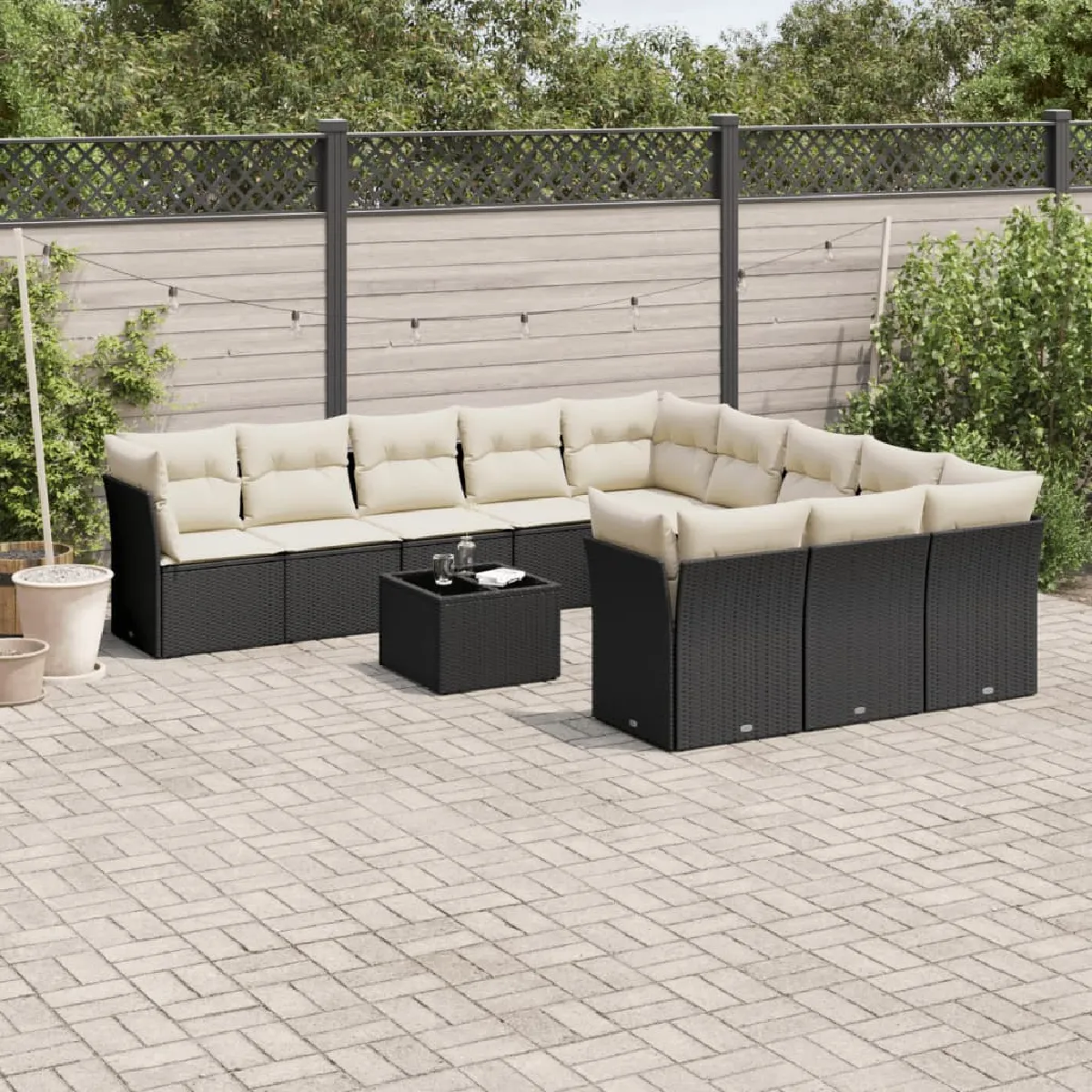 Salon de jardin vidaXL 12 pcs résine tressée