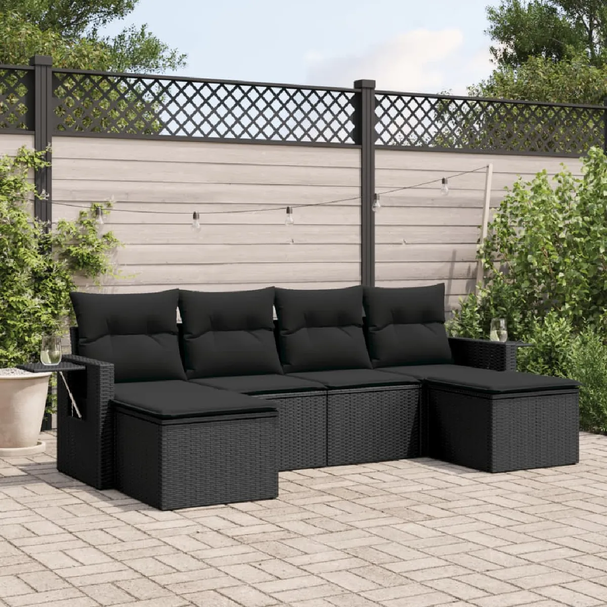 vidaXL Salon de jardin Résine tressée 6 pcs