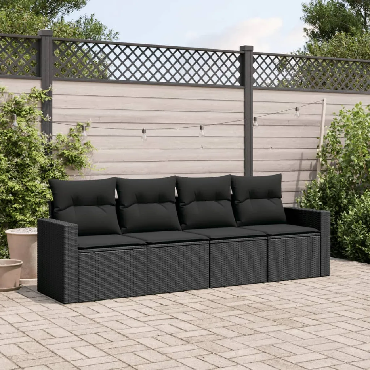 Salon de jardin VIDAXL 4 pcs résine tressée