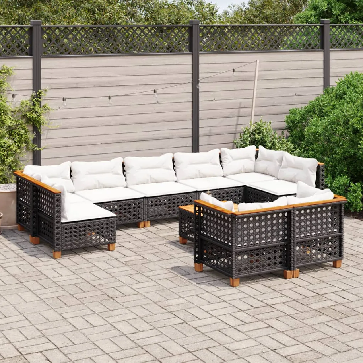 vidaXL Salon de Jardin 10 pcs Rotin - vue 5
