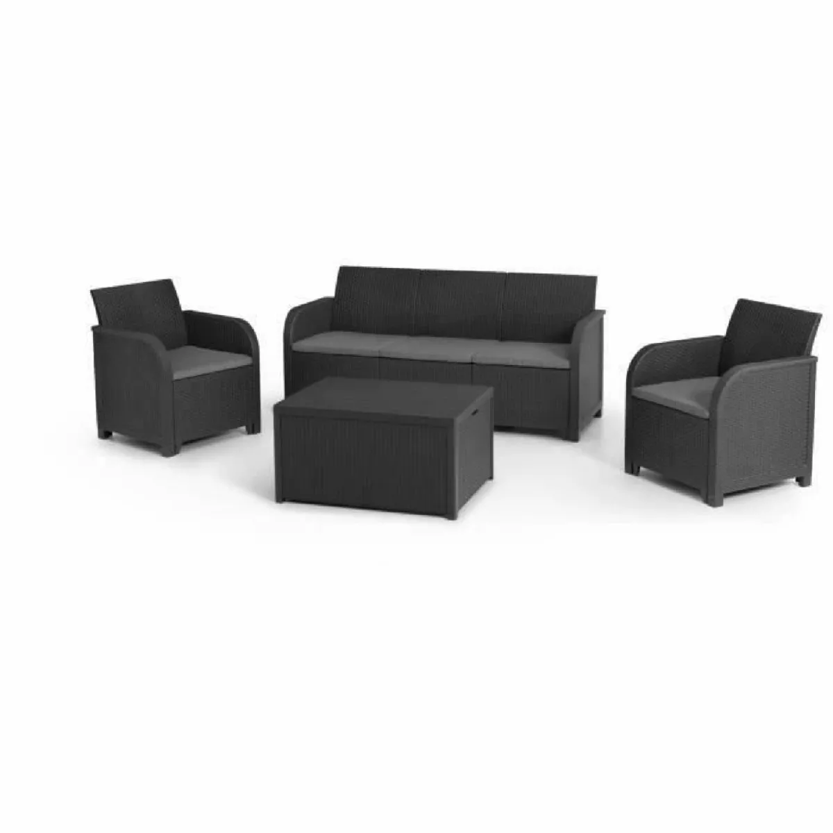 Salon de jardin en résine aspect rotin tressé Allibert by KETER 5 personnes SanRemo - vue 3