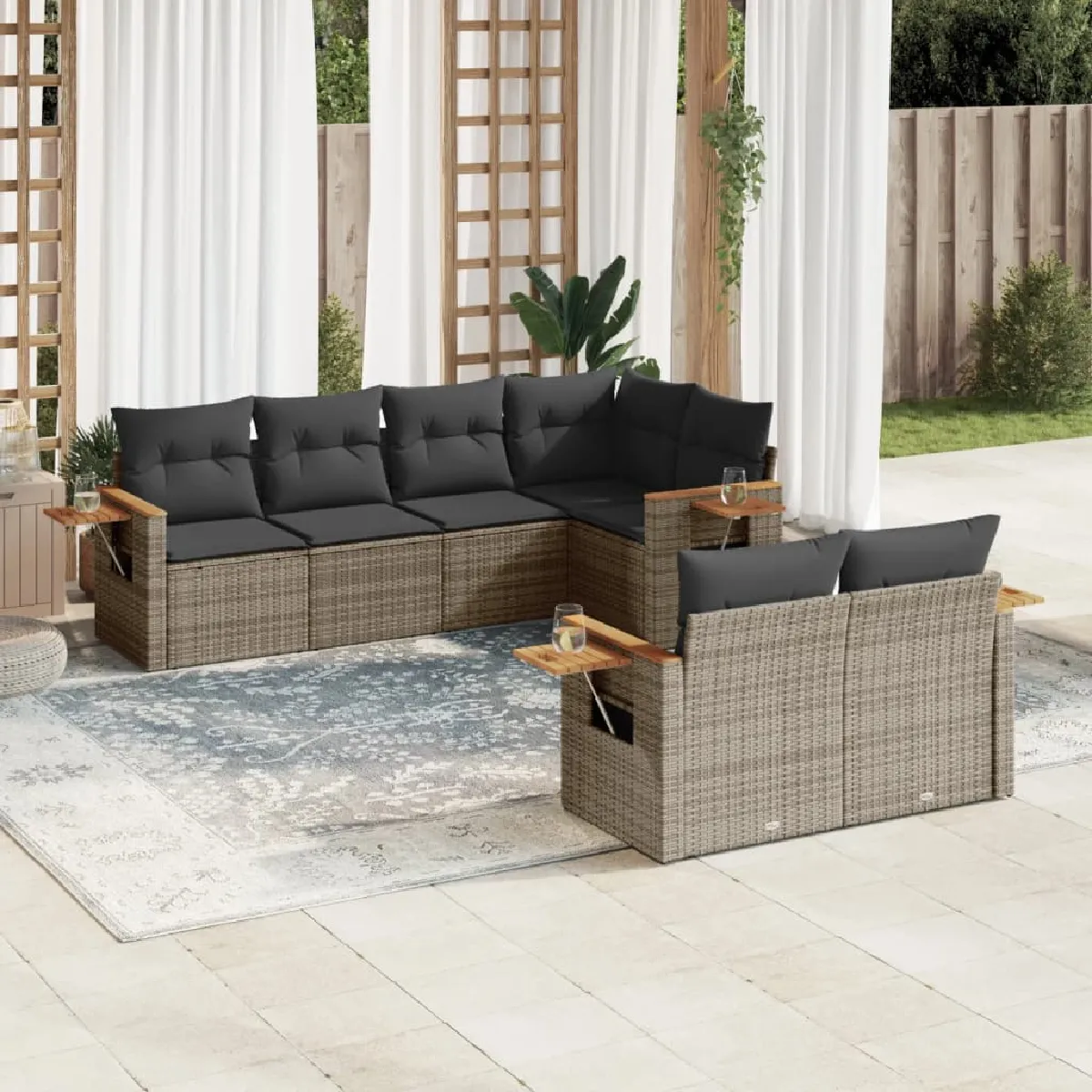 Salon de jardin 7 pcs - vue 4