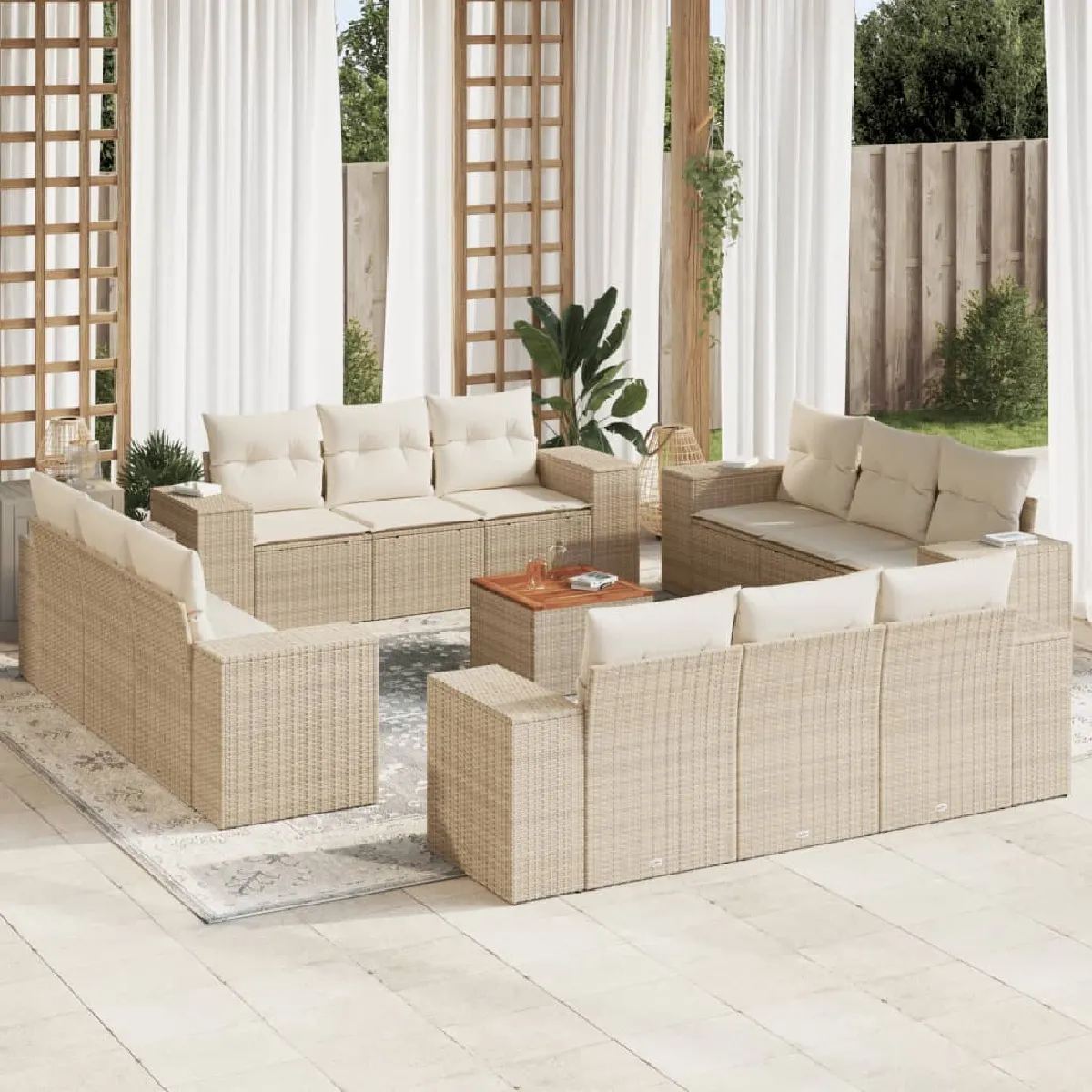 VIDAXL Ensemble Salon de Jardin 13 pcs - vue 2