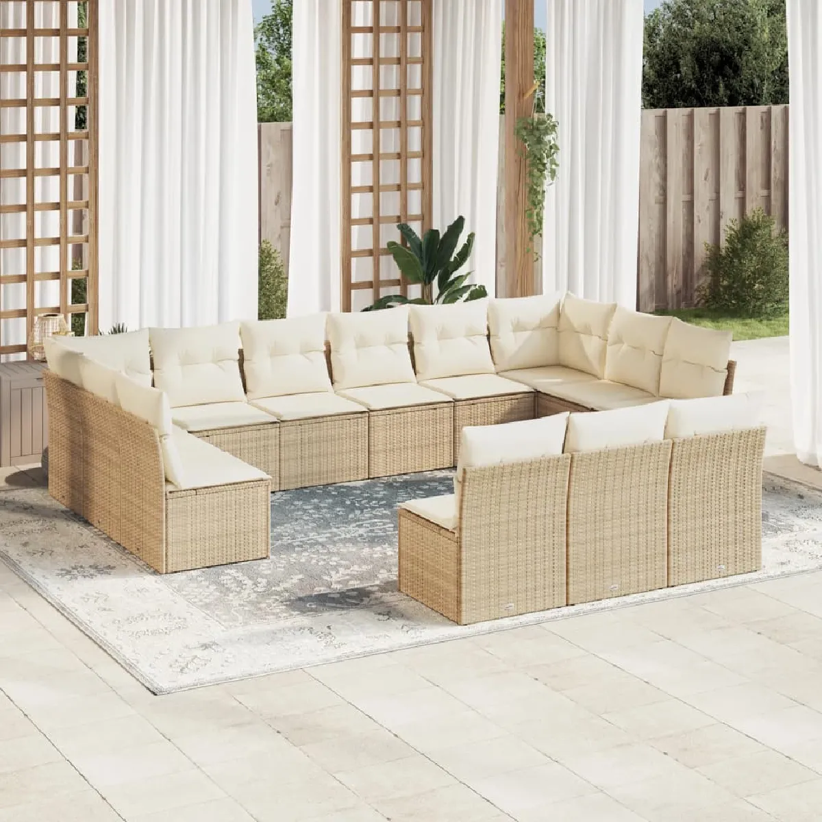 vidaXL Salon de jardin 13 pcs résine tressée - vue 10