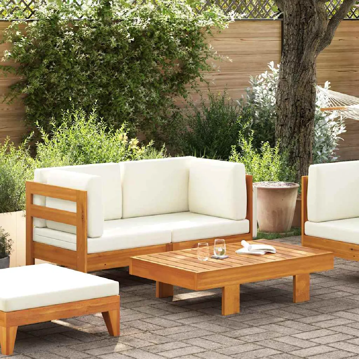 vidaXL Salon de Jardin 2 pcs Bois d'Acacia - vue 5