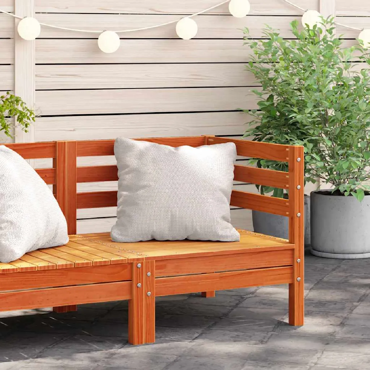 vidaXL Canapé d’angle de jardin en bois de pin massif