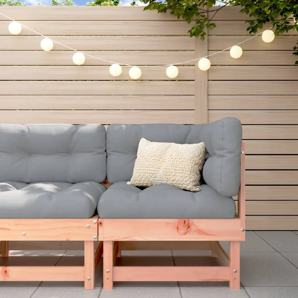vidaXL Canapé d'Angle de Jardin Siège avec Dossier Meuble de Terrasse Patio Arrière cour Balcon Extérieur Bois 825371 - vue 2