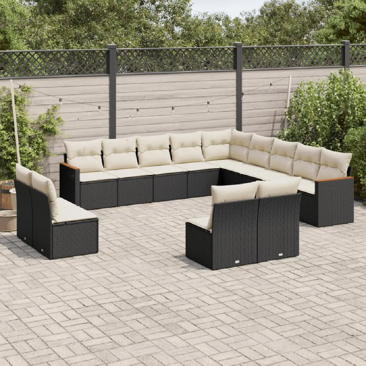 vidaXL Salon de jardin 13 pcs résine tressée - vue 4