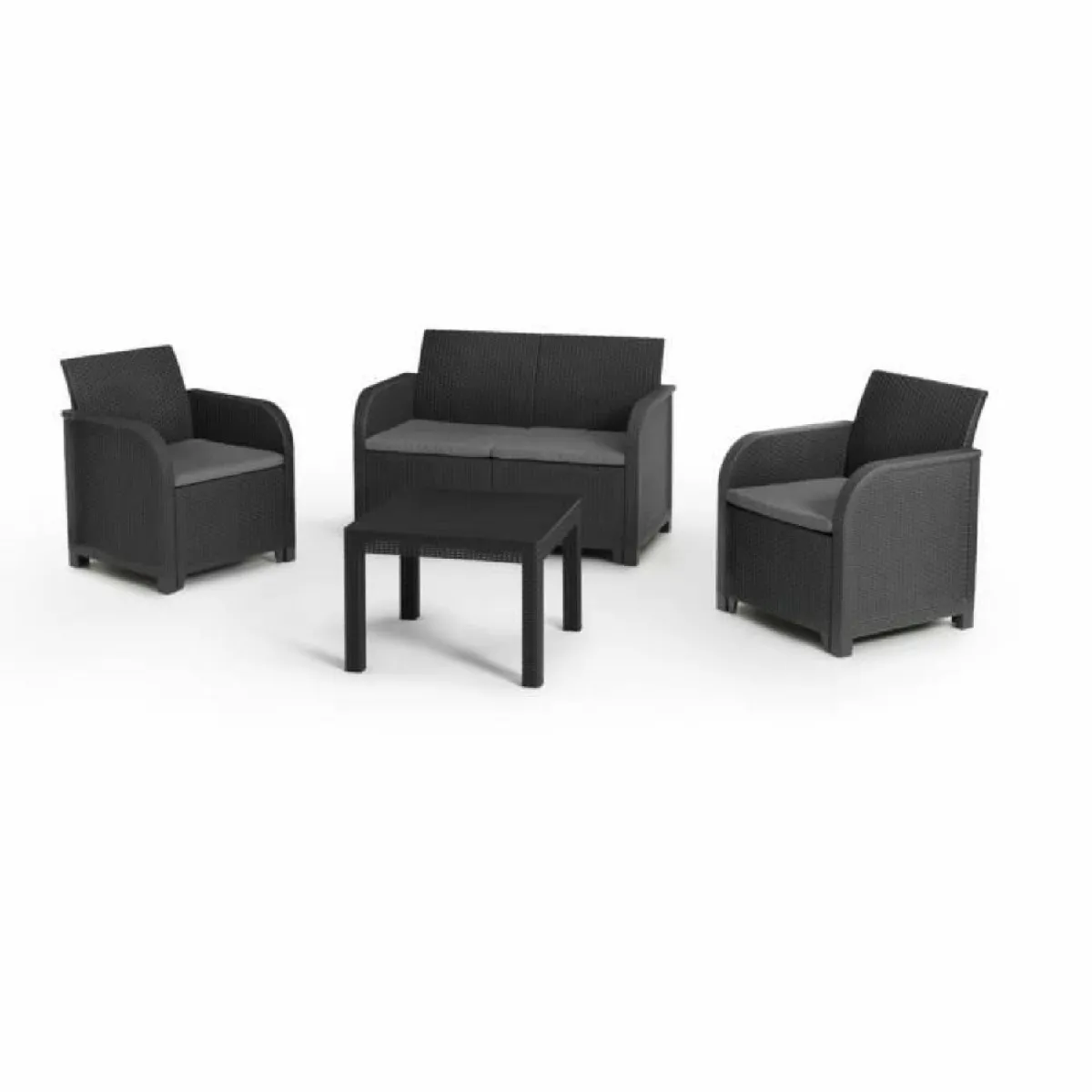 Salon de jardin en résine aspect rotin tressé Allibert by KETER 5 personnes SanRemo - vue 2