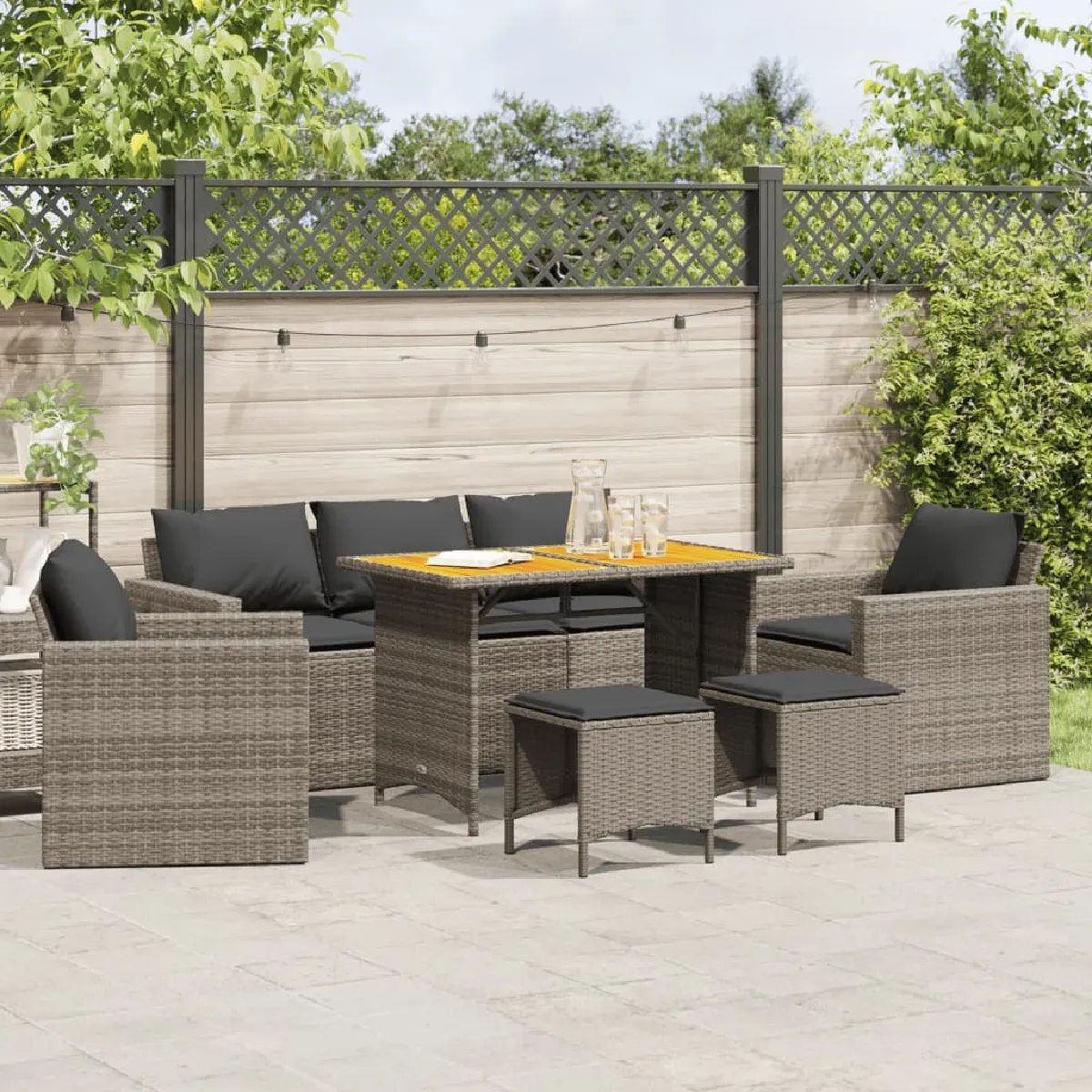 vidaXL Salon de jardin 6pcs résine tressée - vue 8