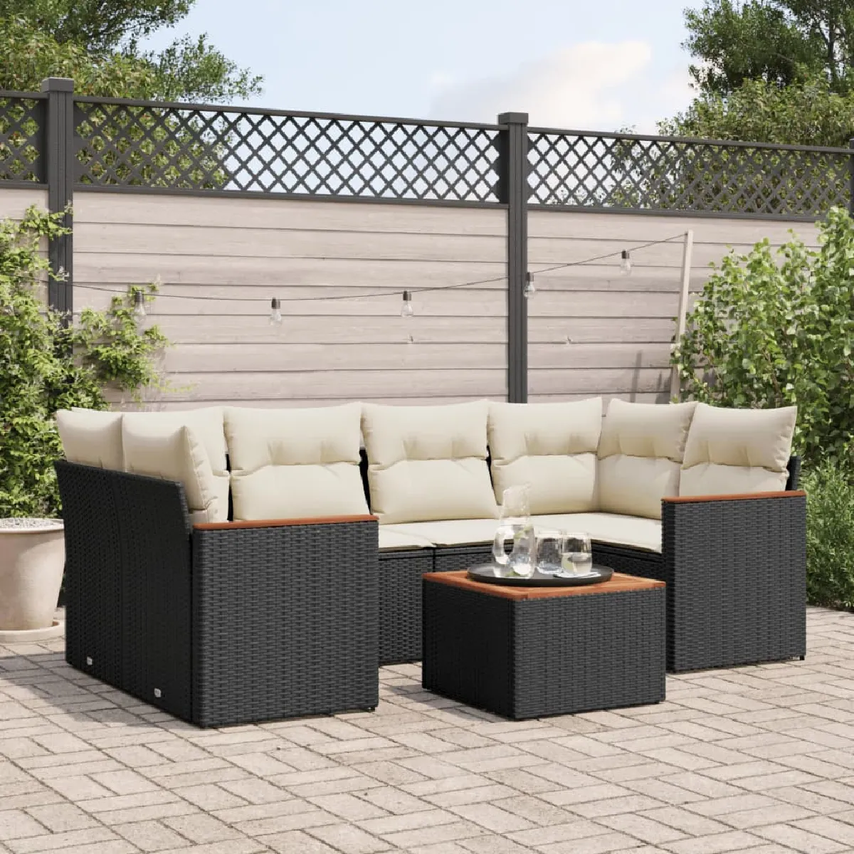 VIDAXL Ensemble de Salon de Jardin 7 pcs - vue 6