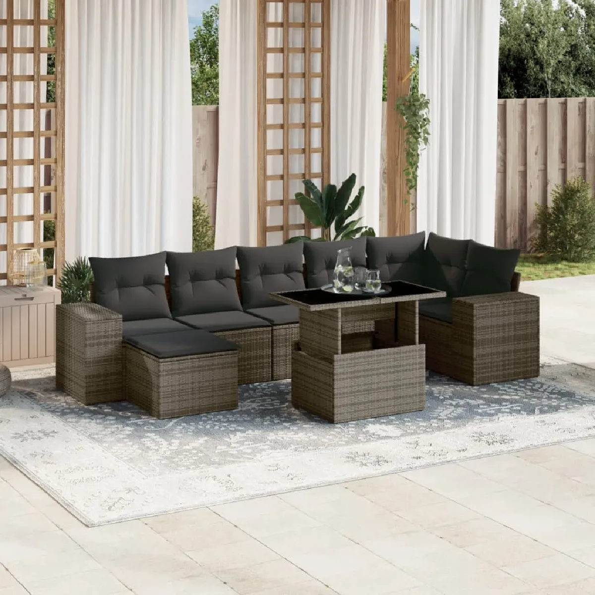 Salon de jardin vidaXL 8 pcs Coussins - vue 3