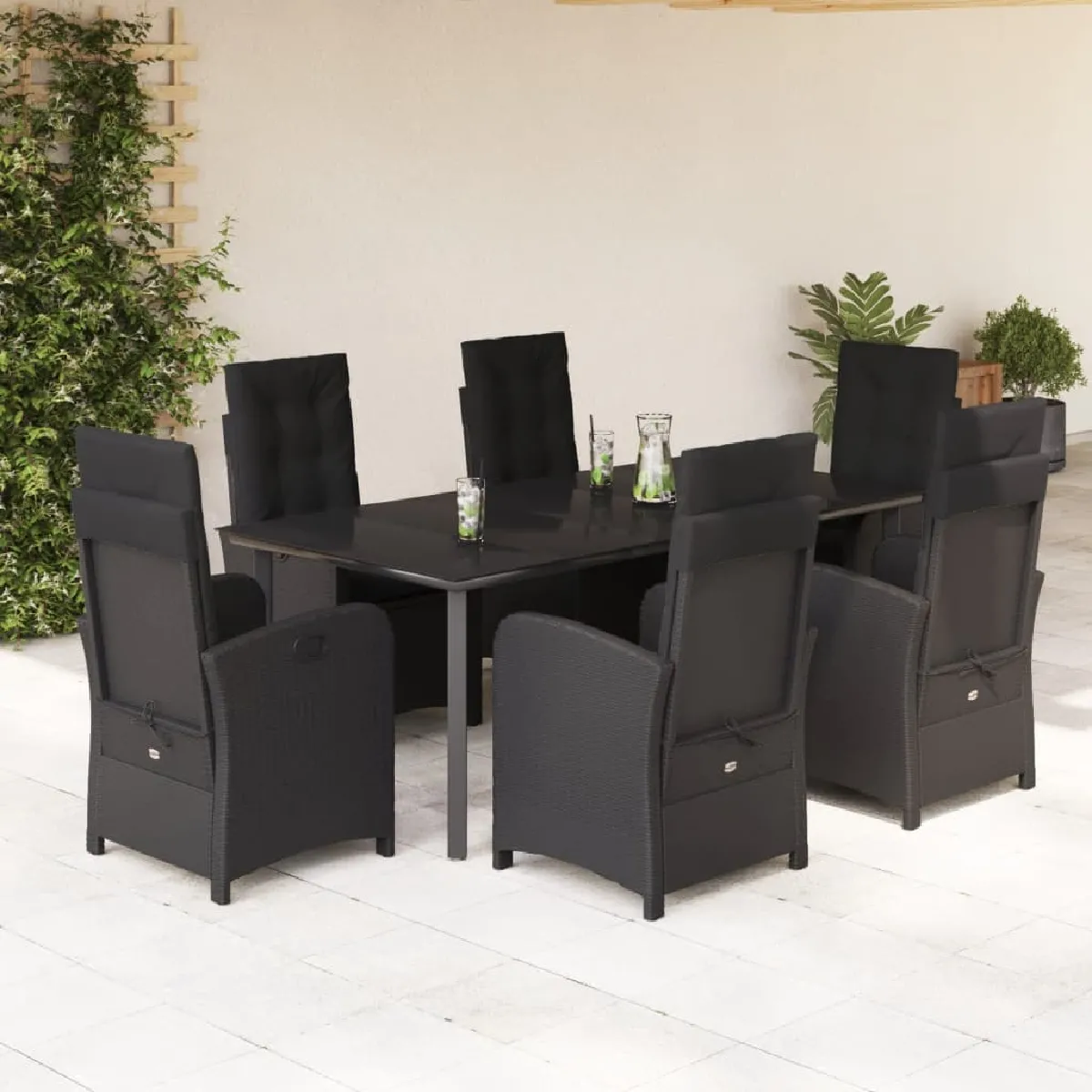 vidaXL Ensemble à manger de jardin 7 pcs résine tressée - vue 4