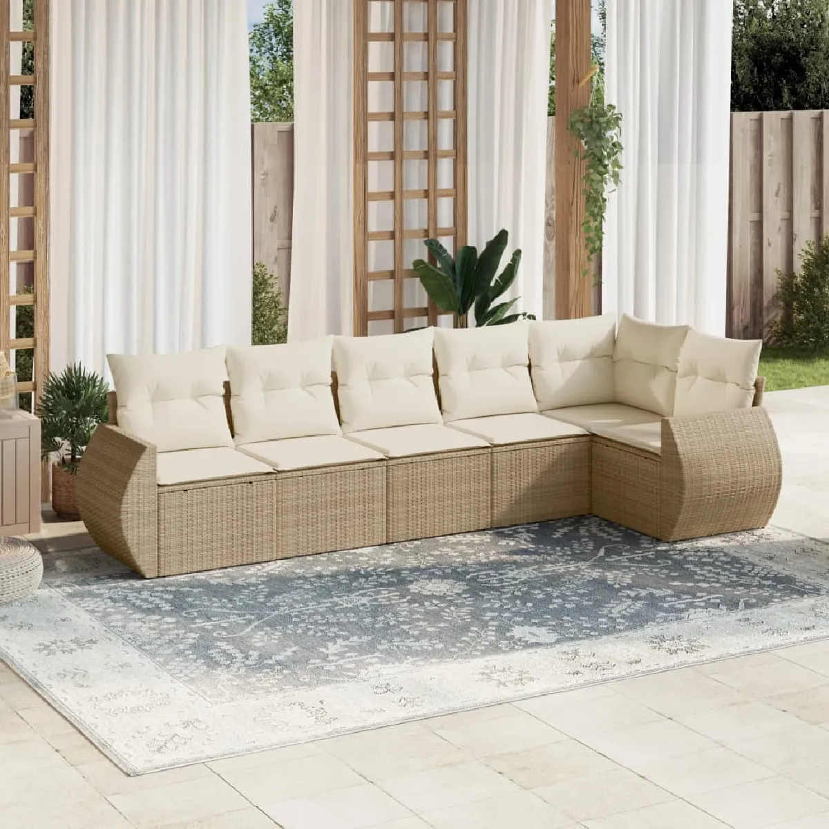 Salon de jardin VIDAXL 6 pcs - vue 4
