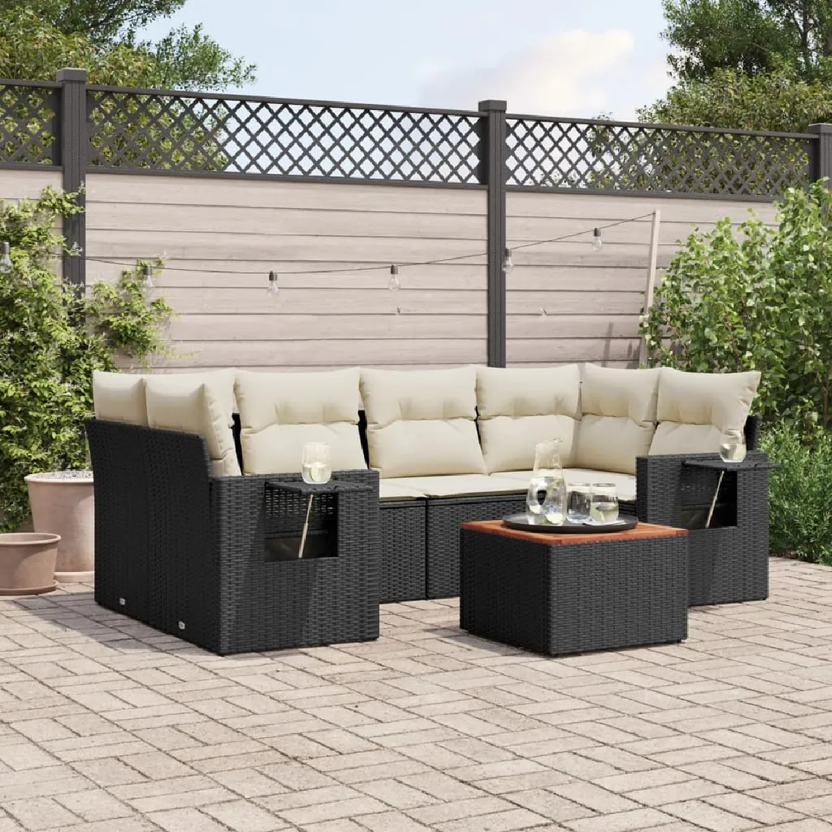VIDAXL - Salon de Jardin - 6 Personnes - Résine Tressée - Noir - Image 3