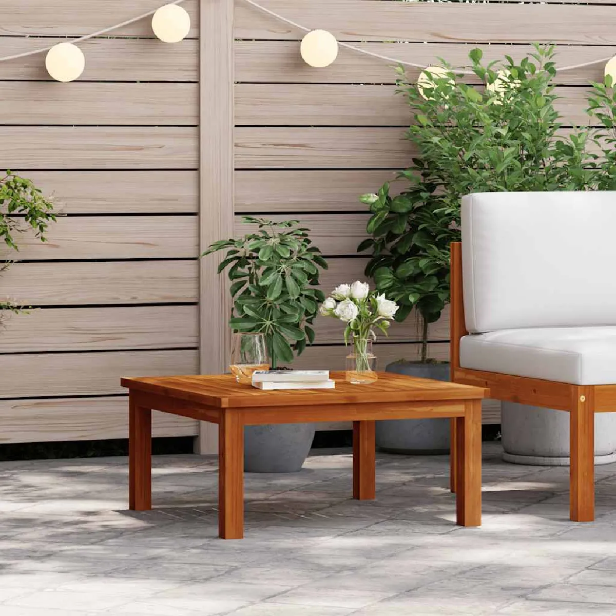 vidaXL Table de salon de jardin Bois d'acacia