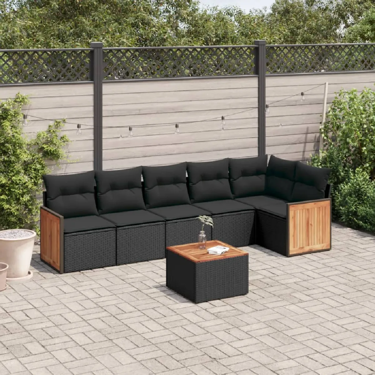 Salon de jardin vidaXL 7 pcs - vue 8
