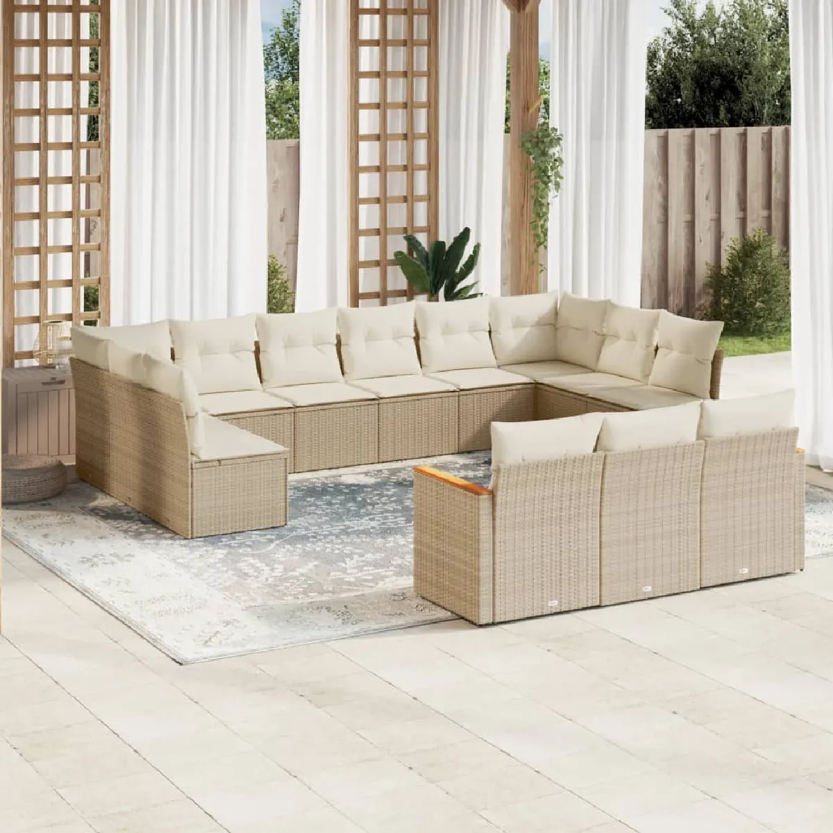Salon de jardin avec coussins - vue 10