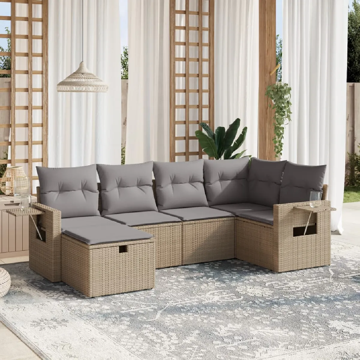 vidaXL Salon de jardin 6 pcs Mélange - vue 9